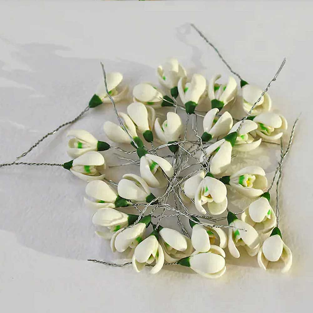 Spring Miracle: Snowdrops Beads Polymer Clay.