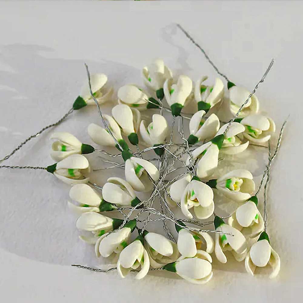 Spring Miracle: Snowdrops Beads Polymer Clay.