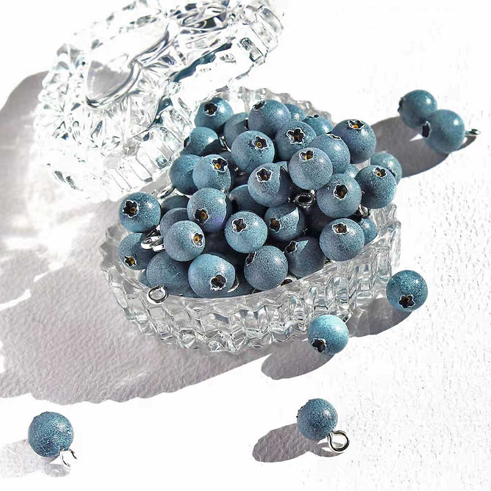 Forest Treasure: Blueberry Beads Polymer Clay.