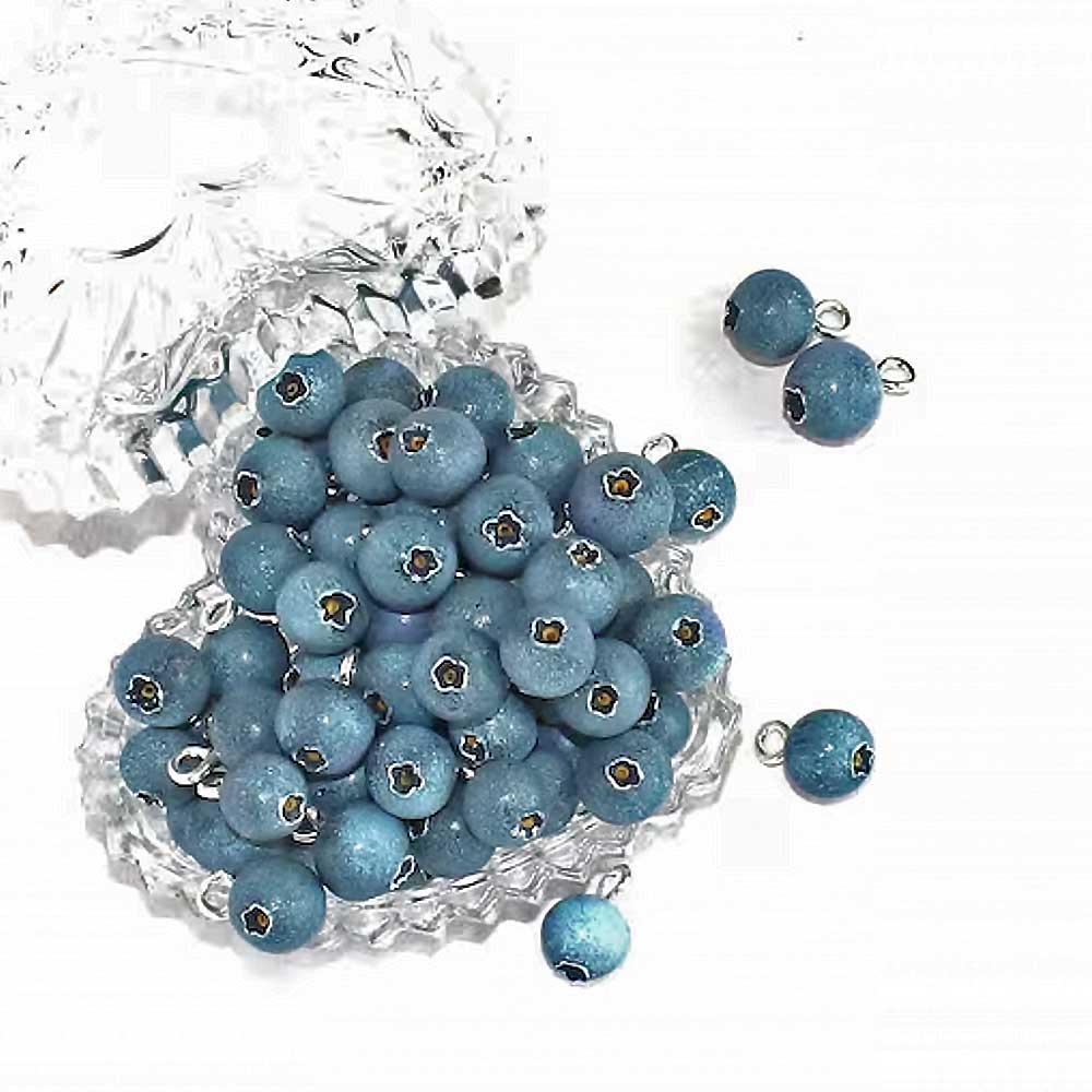 Forest Treasure: Blueberry Beads Polymer Clay.