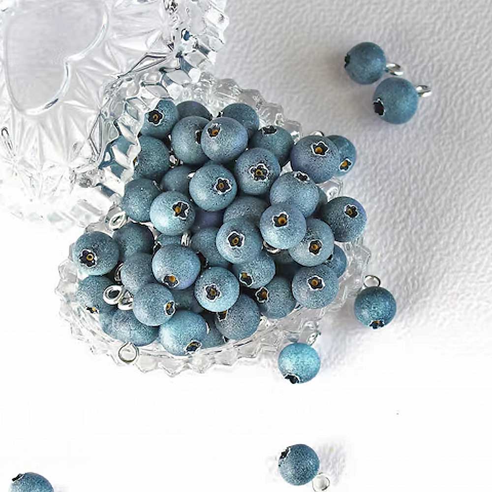 Forest Treasure: Blueberry Beads Polymer Clay.