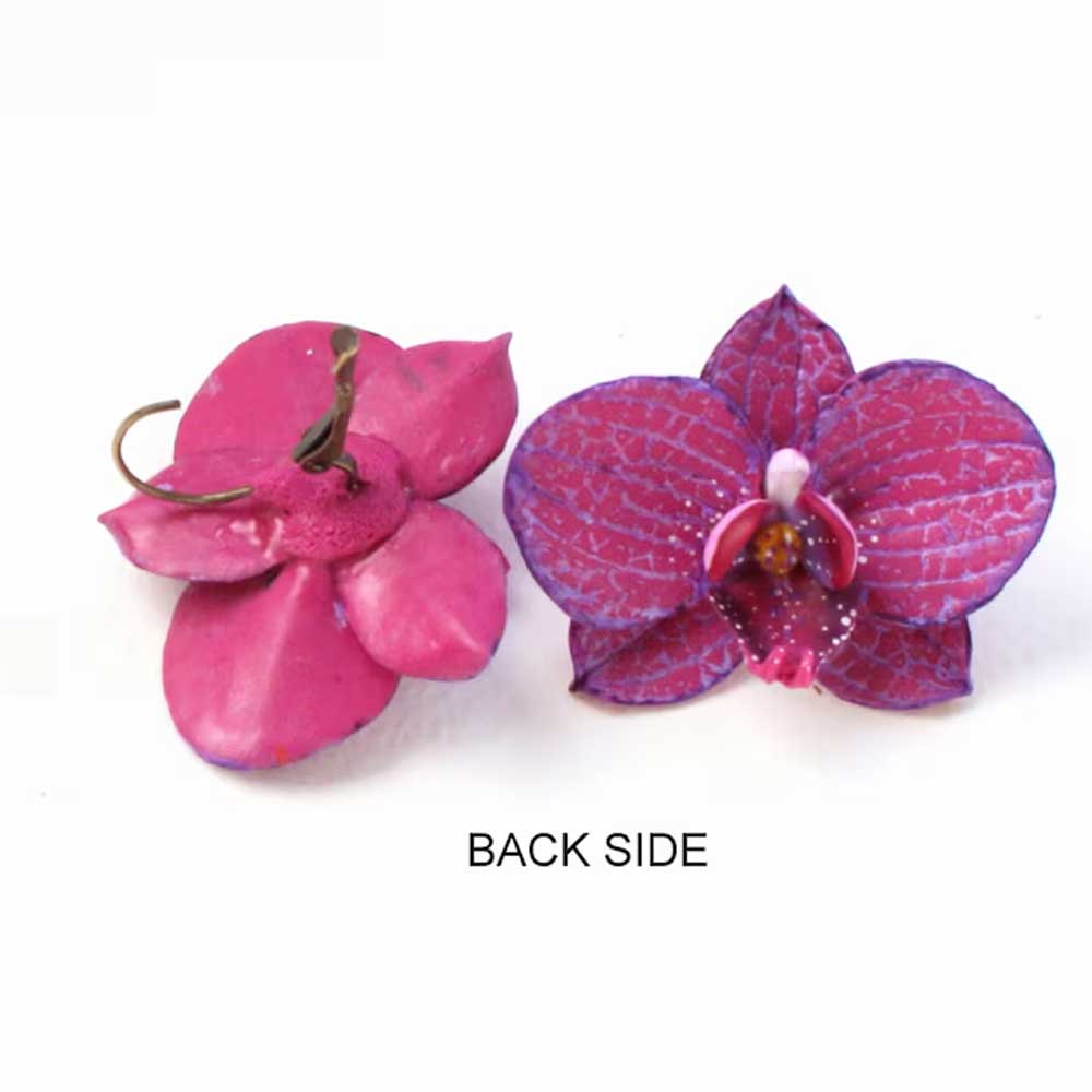 Floral Fantasy: Orchid Earrings Polymer Clay.