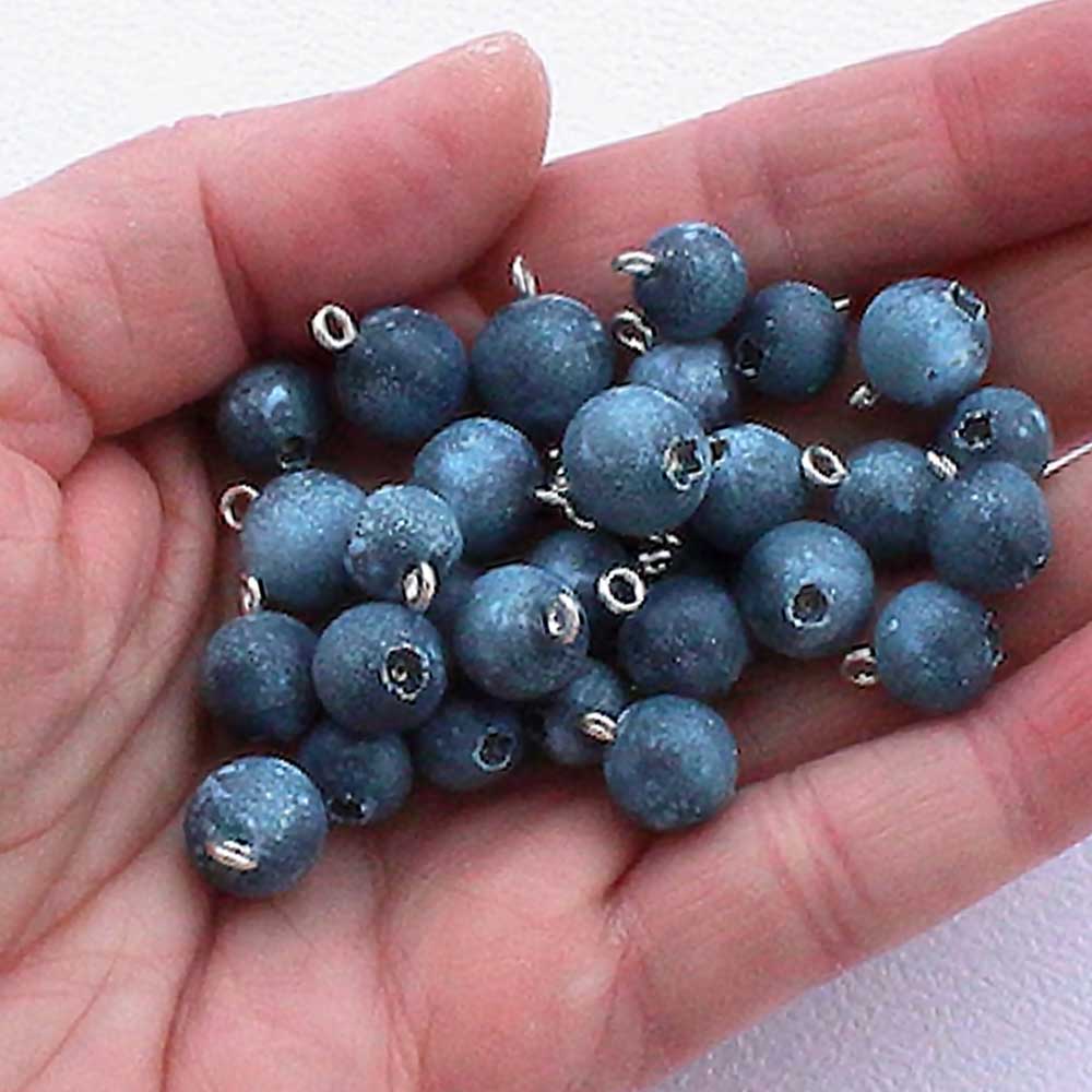 Forest Treasure: Blueberry Beads Polymer Clay.