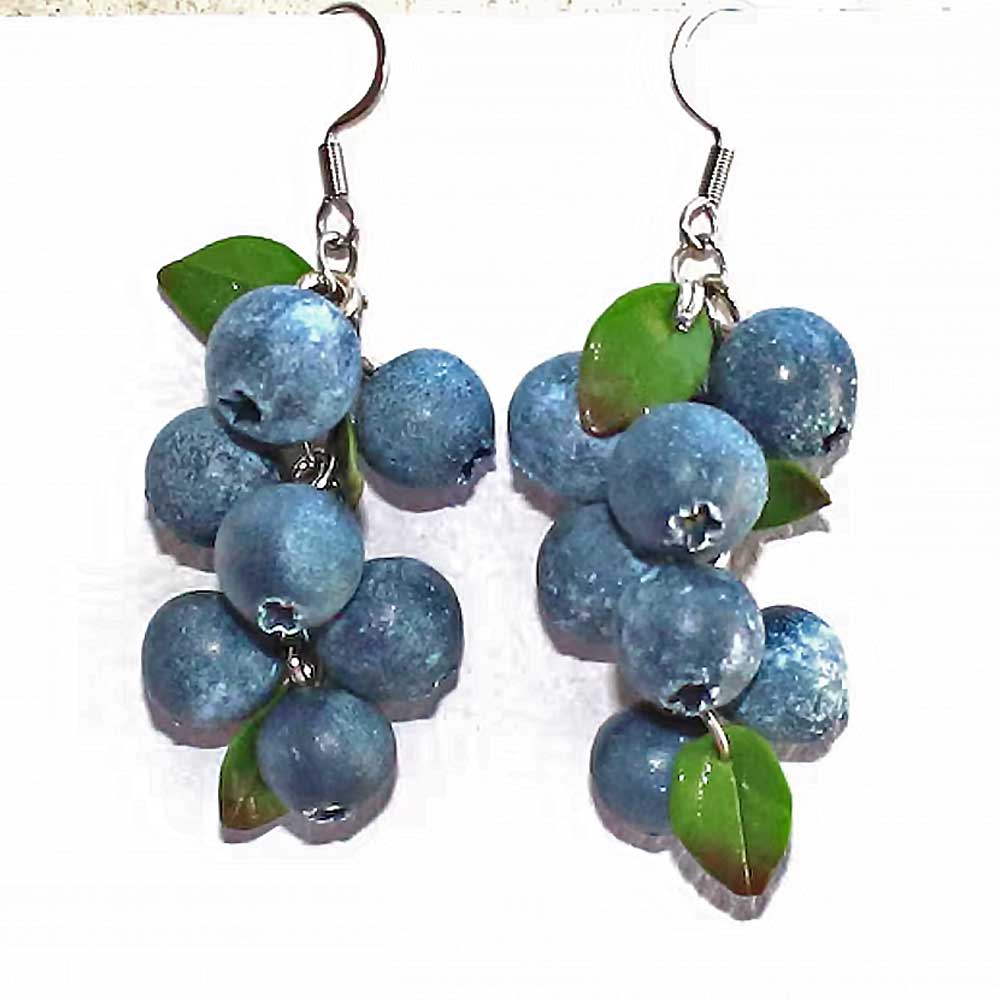 Forest Treasure: Blueberry Beads Polymer Clay.