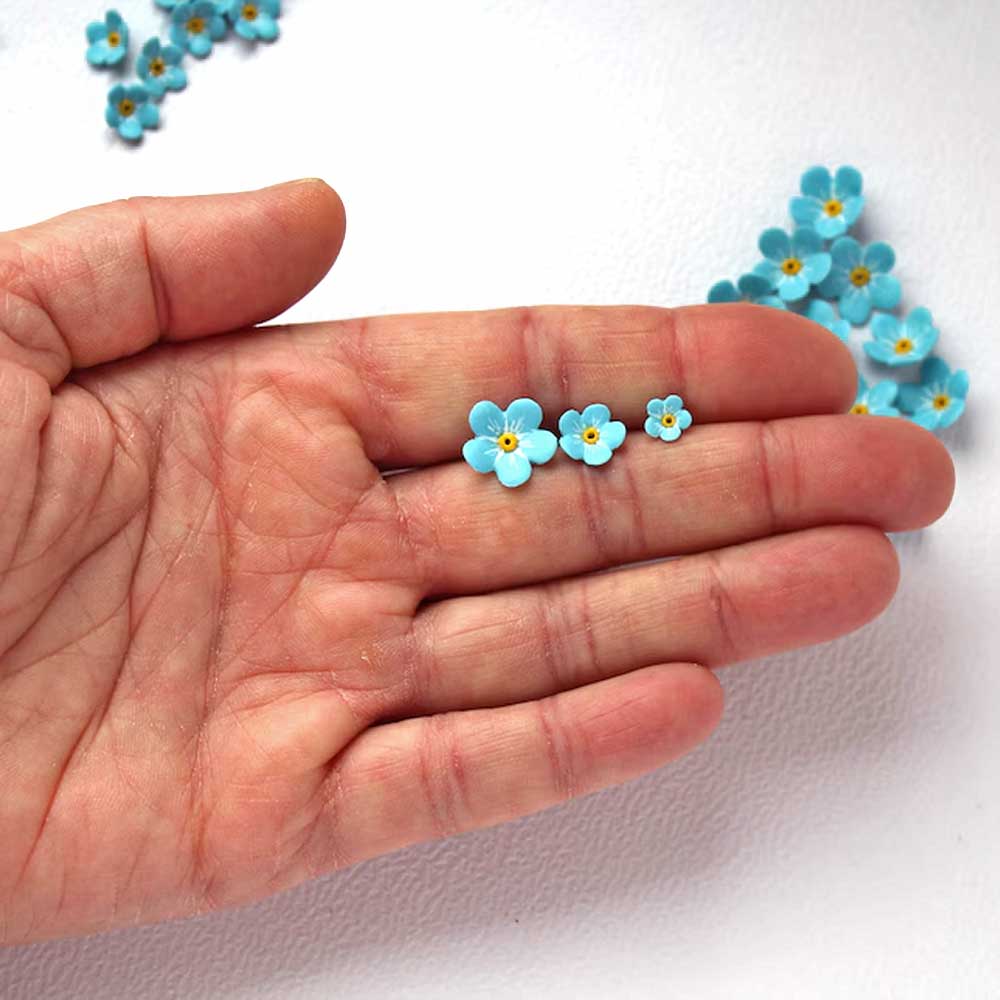 Fond Memories: Forget Me Not Beads Polymer Clay.