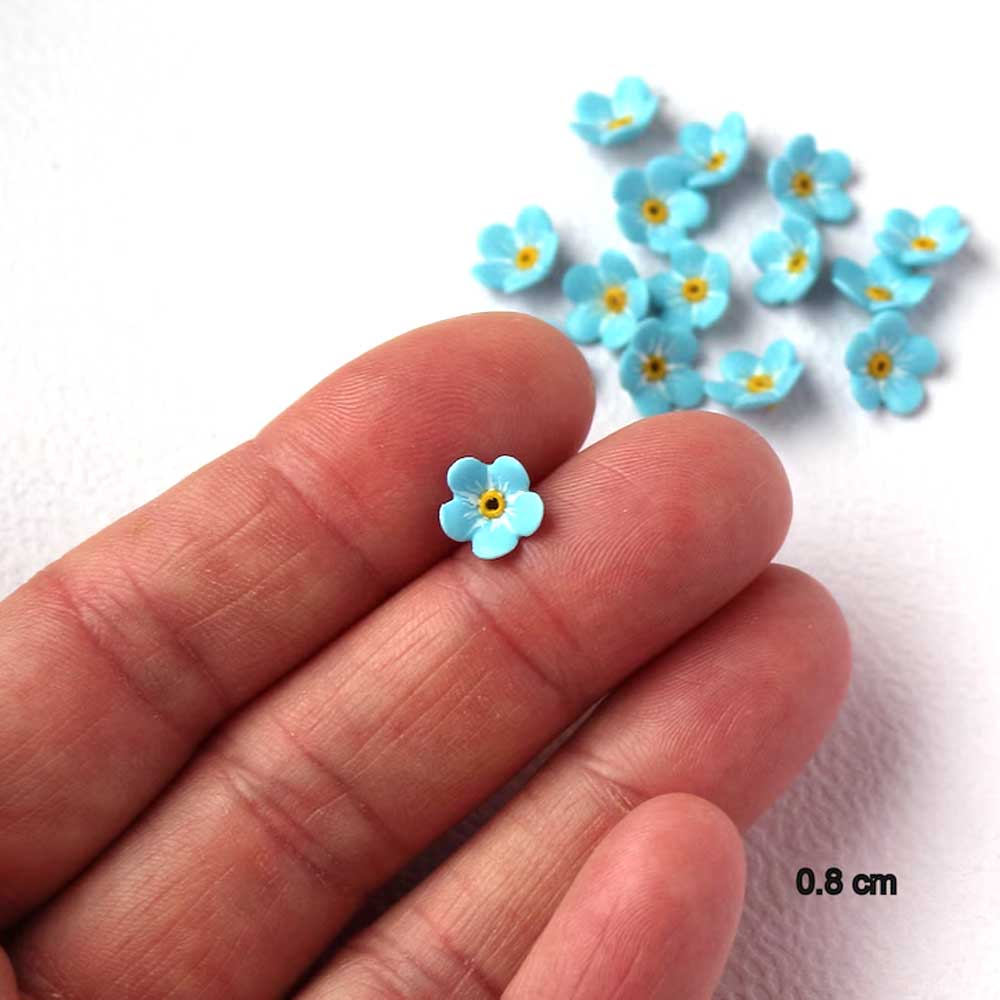 Fond Memories: Forget Me Not Beads Polymer Clay.