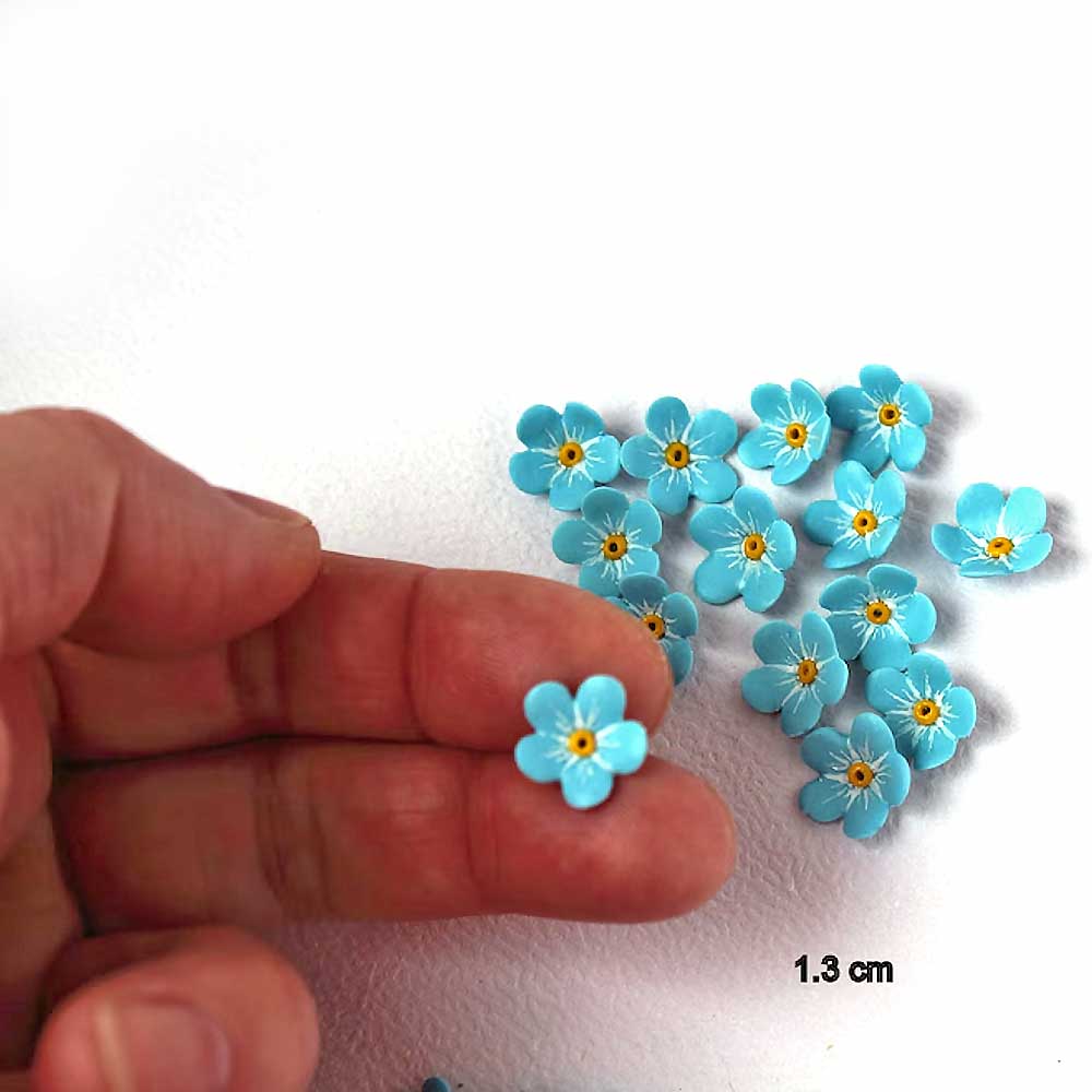 Fond Memories: Forget Me Not Beads Polymer Clay.