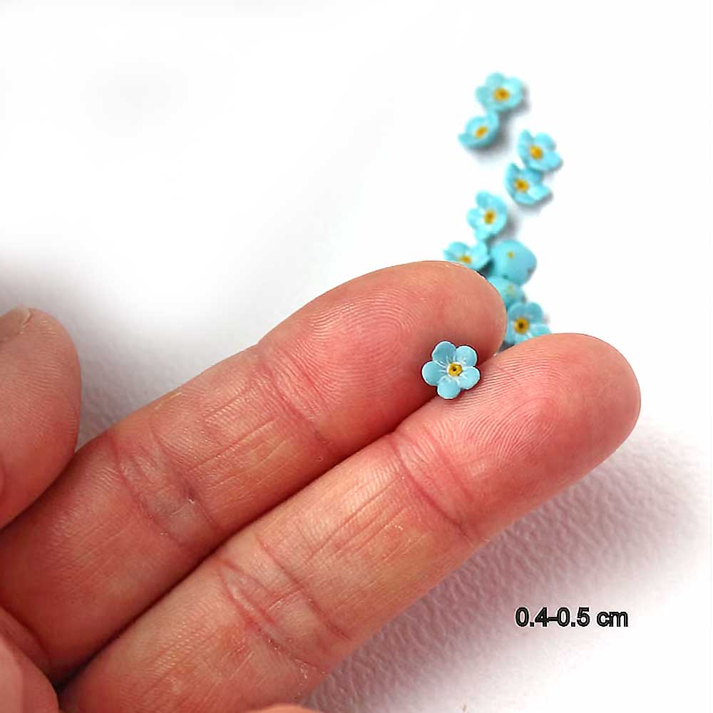 Fond Memories: Forget Me Not Beads Polymer Clay.