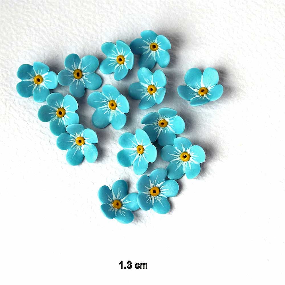 Fond Memories: Forget Me Not Beads Polymer Clay.