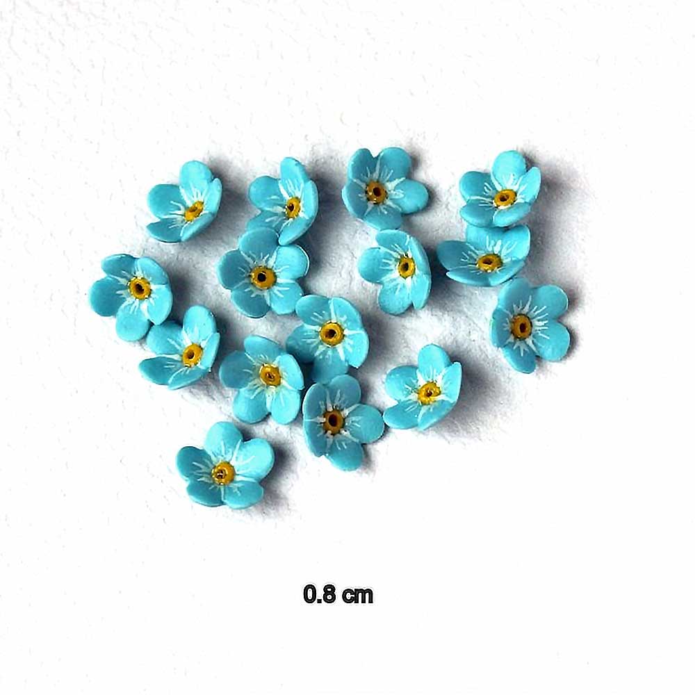 Fond Memories: Forget Me Not Beads Polymer Clay.