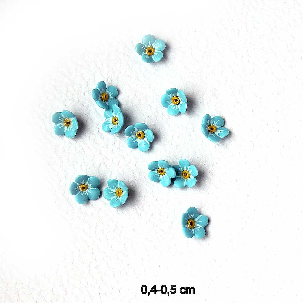 Fond Memories: Forget Me Not Beads Polymer Clay.