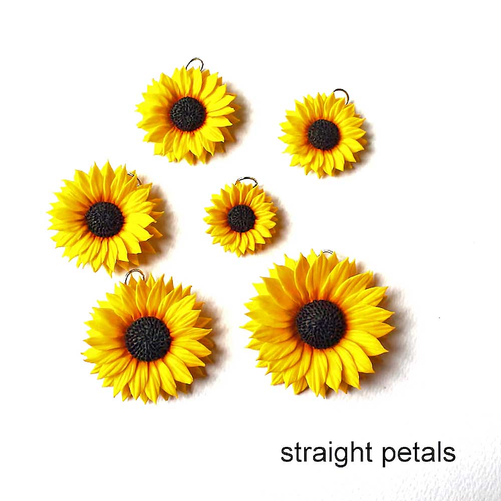 Golden Dream: Sunflower Beads Polymer Clay.