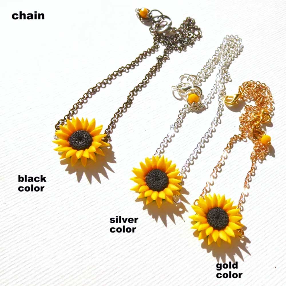 Lucky Rays: Sunflower Choker Polymer Clay.