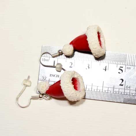 Christmas Magic: Santa Claus Hat Earrings Polymer Clay.