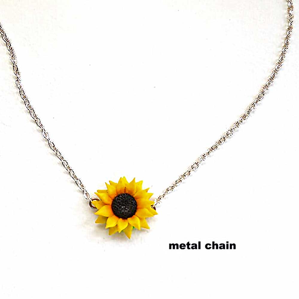 Lucky Rays: Sunflower Choker Polymer Clay.