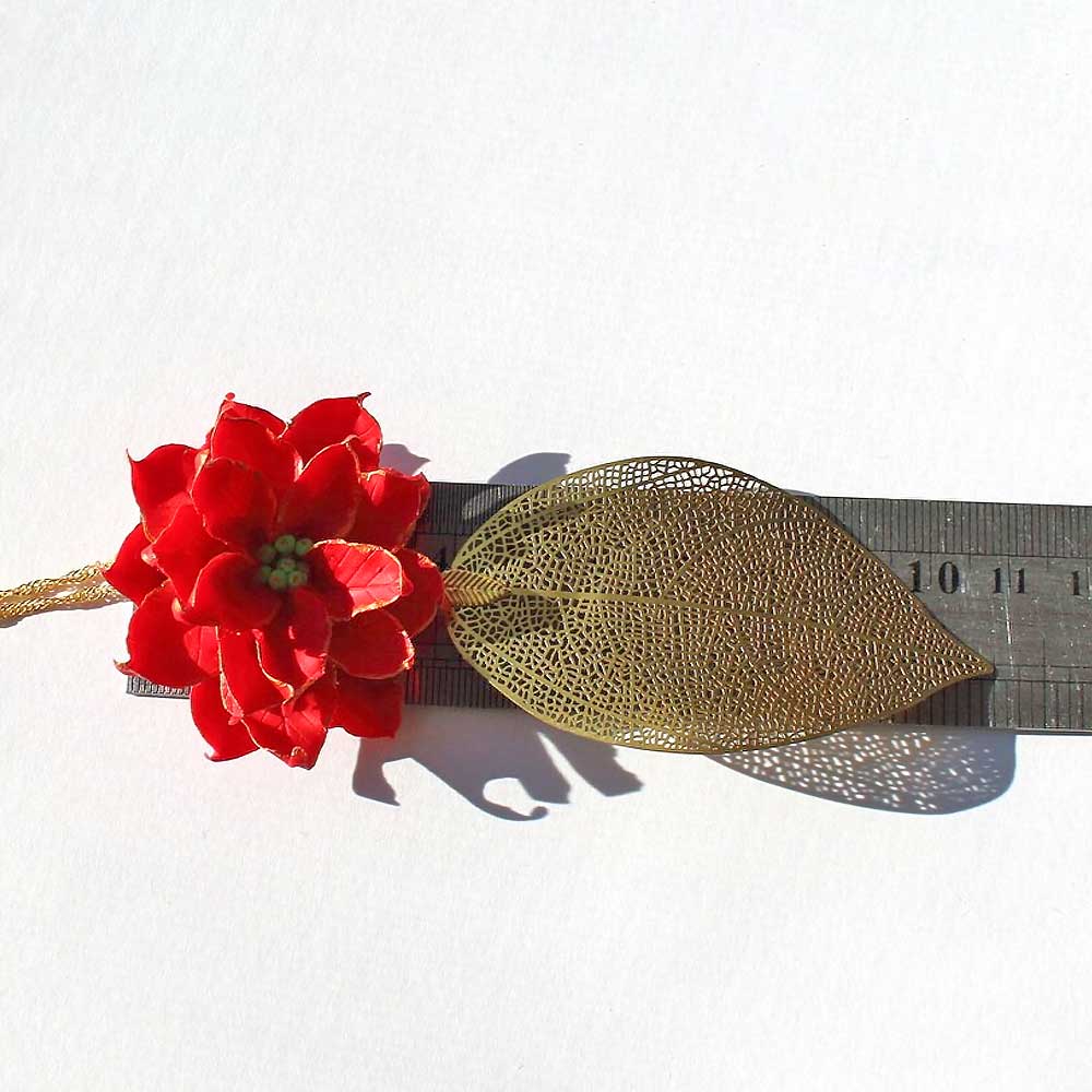 Christmas Star: Poinsettia Brooch & Pendant Polymer Clay.