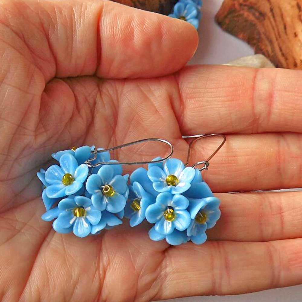 Droplets of Sky: Forget Me Not Set Polymer Clay.