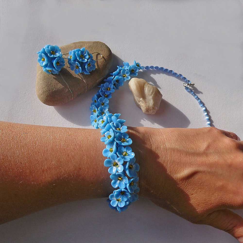 Droplets of Sky: Forget Me Not Set Polymer Clay.