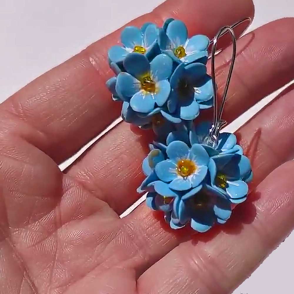 Droplets of Sky: Forget Me Not Set Polymer Clay.