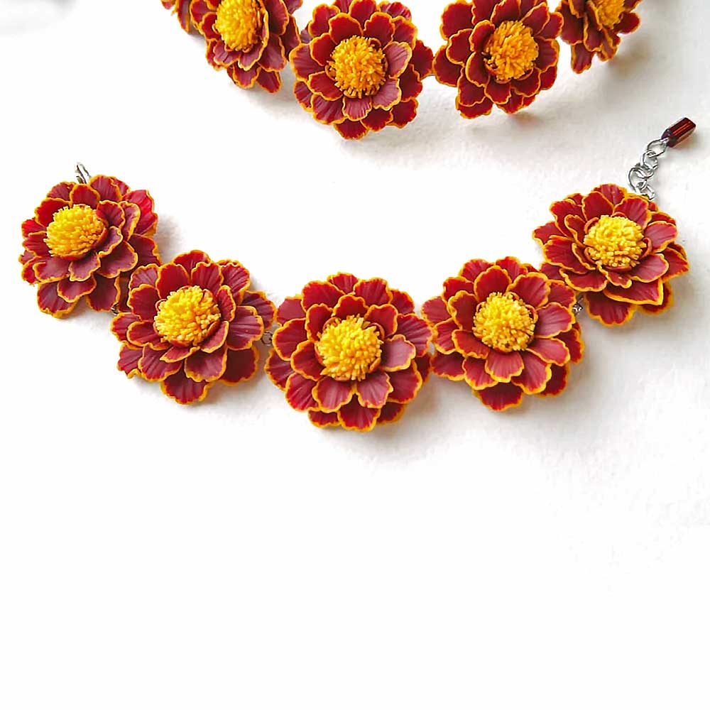 Flower Quartet: Marigold Set Polymer Clay.