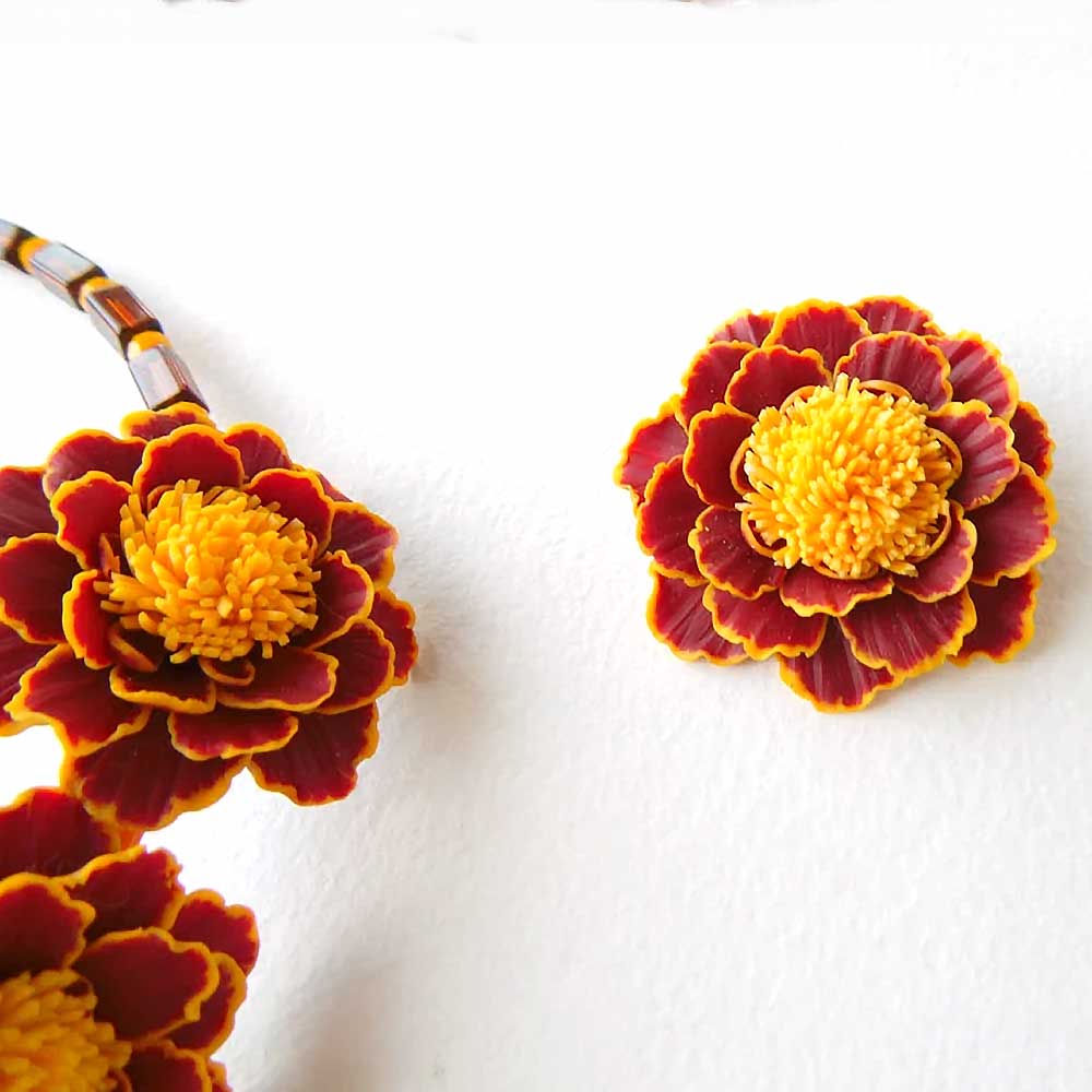 Flower Quartet: Marigold Set Polymer Clay.