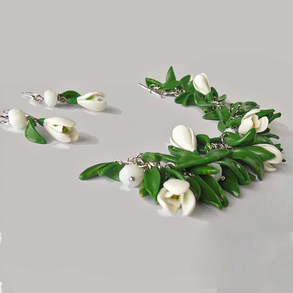 Spring Tale: Snowdrops Set Polymer Clay.