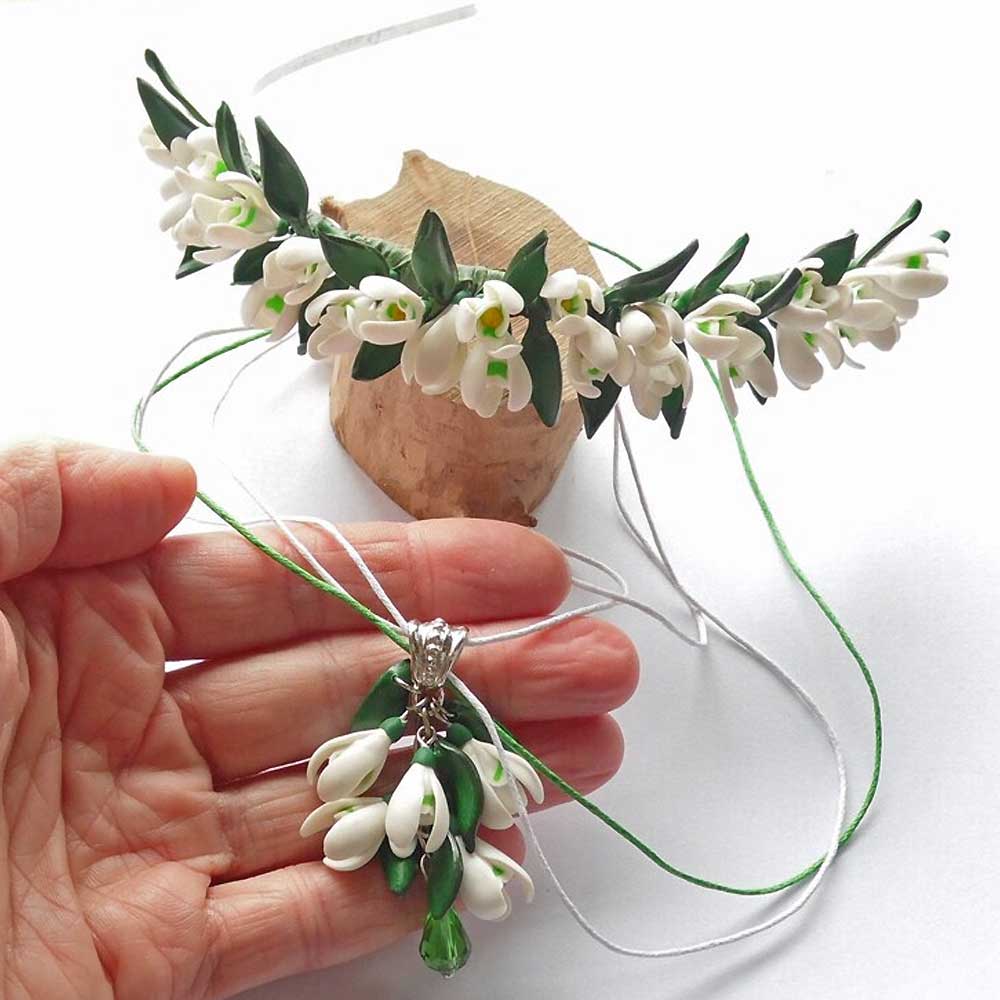 Spring Tale: Snowdrops Set Polymer Clay.