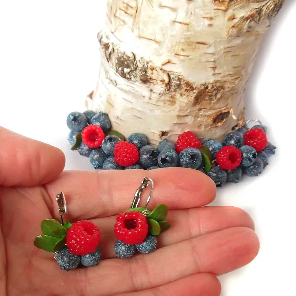 Nature's Palette: Blueberry & Raspberry Set Polymer Clay.