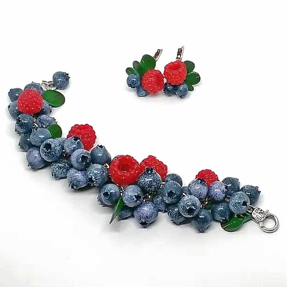 Nature's Palette: Blueberry & Raspberry Set Polymer Clay.