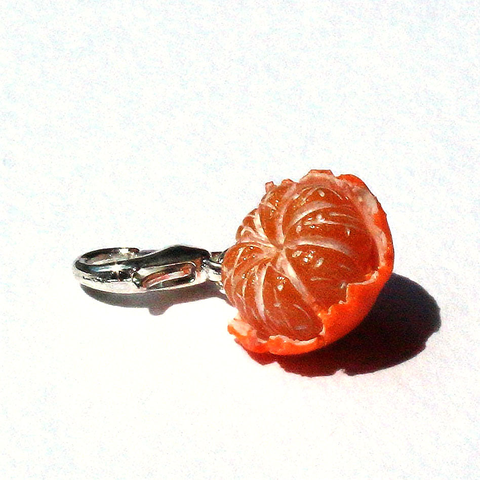 Orange Mood: Mandarin Charm Polymer Clay.