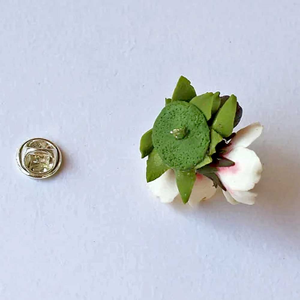 Tender Dreams: Blossom Almond Pin Polymer Clay.