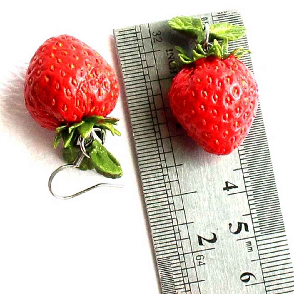 Summer Yummies: Strawberry Earrings Polymer Clay.