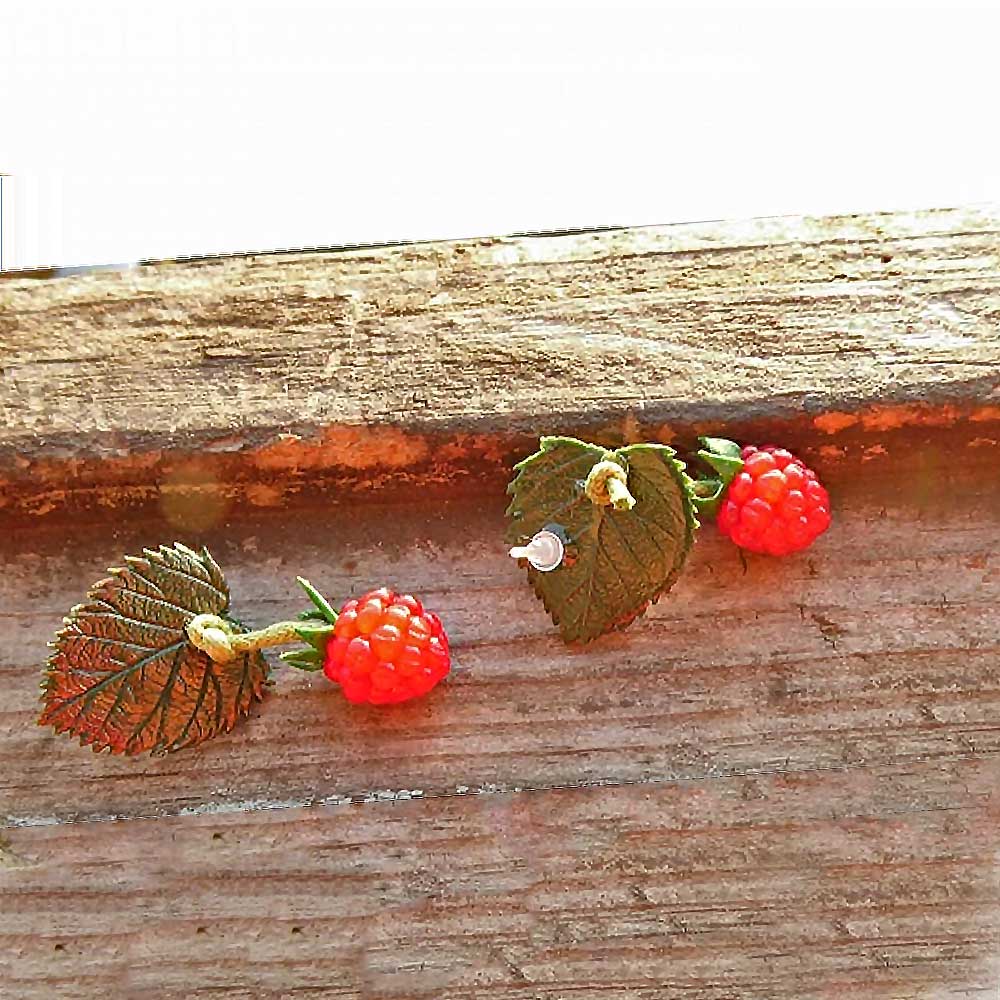 Berry Miracle: Raspberry Necklace & Earrings Polymer Clay.