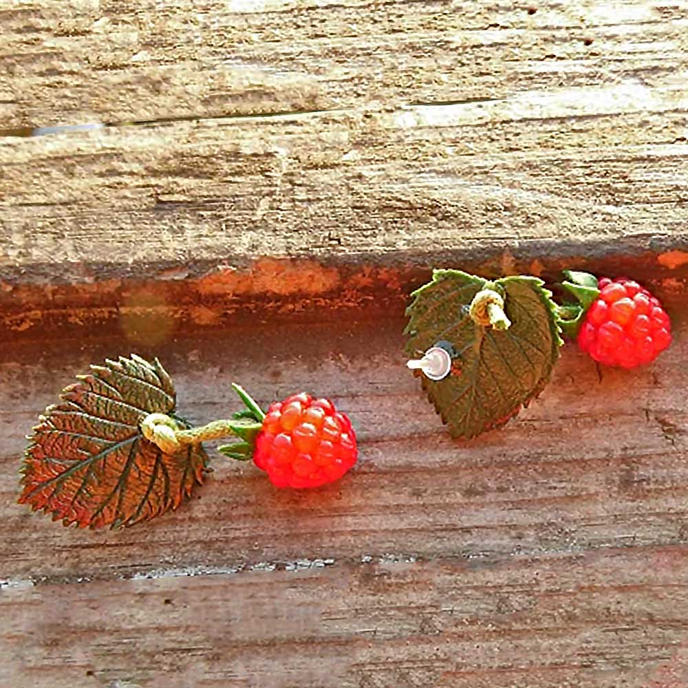 Berry Miracle: Raspberry Necklace & Earrings Polymer Clay.