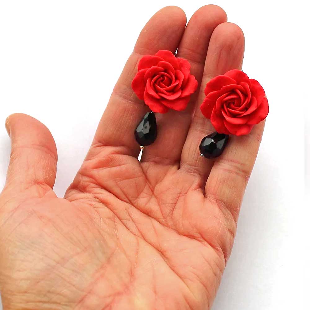 Scarlet Passion: Rose Set Polymer Clay.