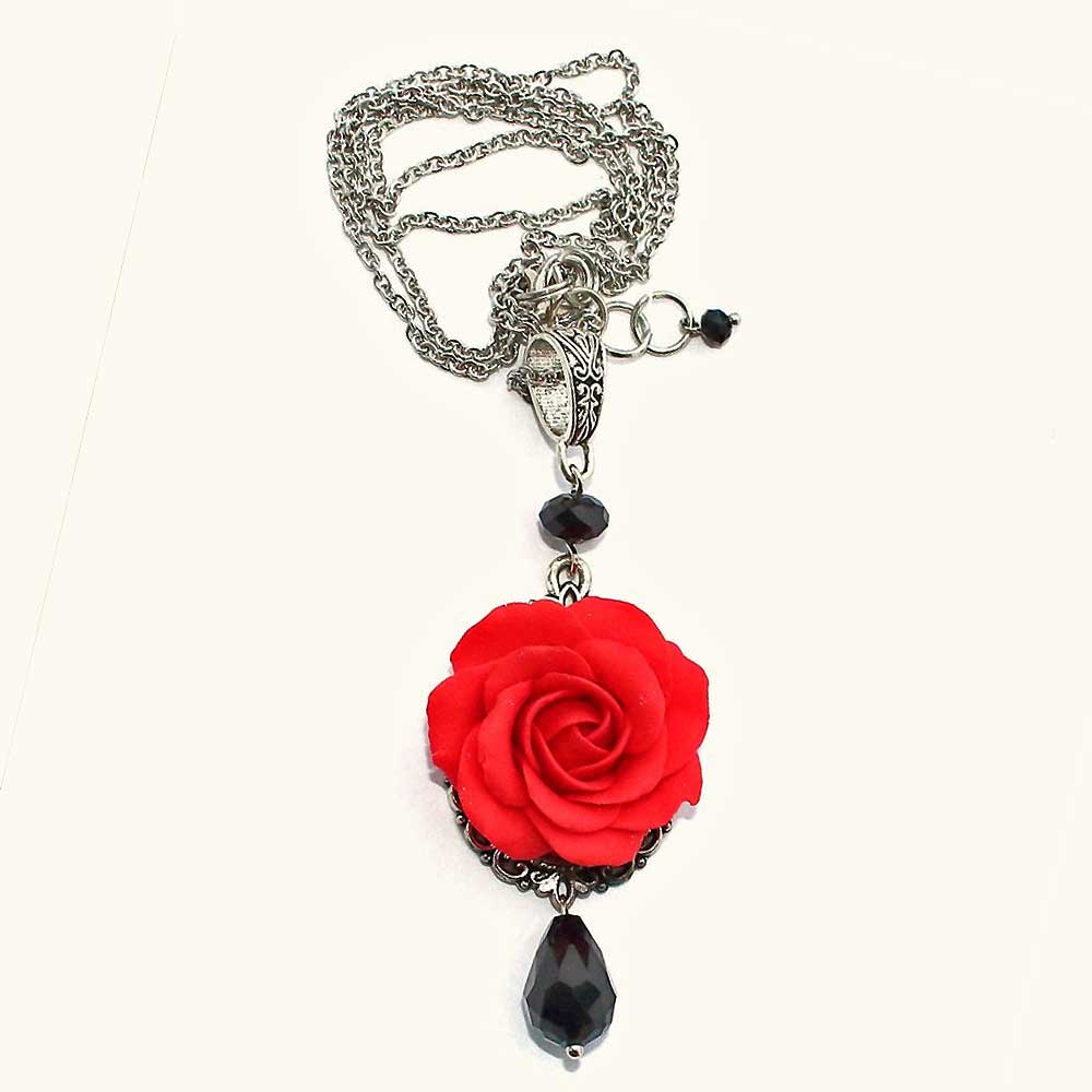 Scarlet Passion: Rose Set Polymer Clay.