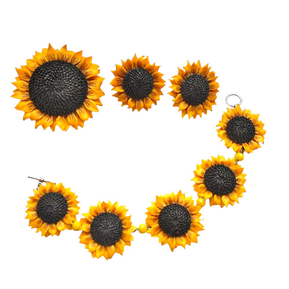 Sun Amulet: Sunflowers Set Polymer Clay.