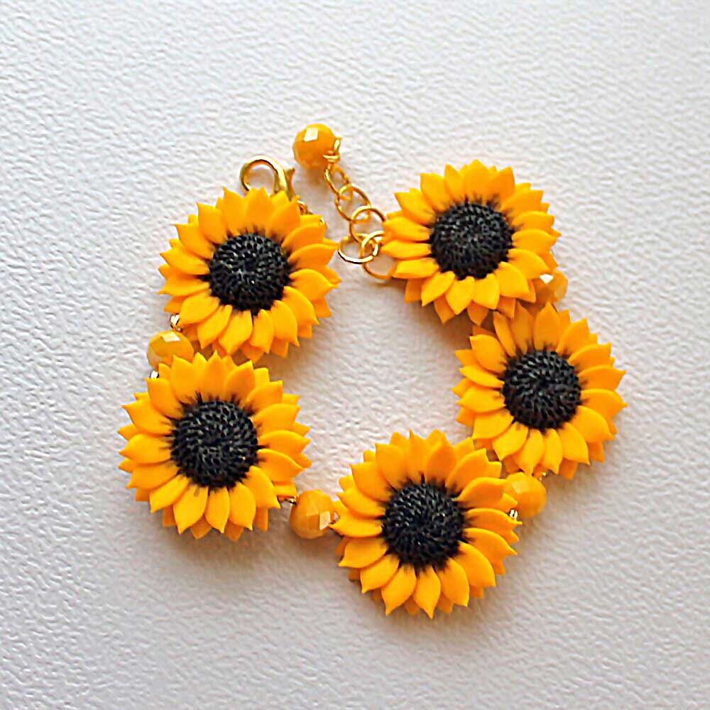 Sun Amulet: Sunflowers Set Polymer Clay.