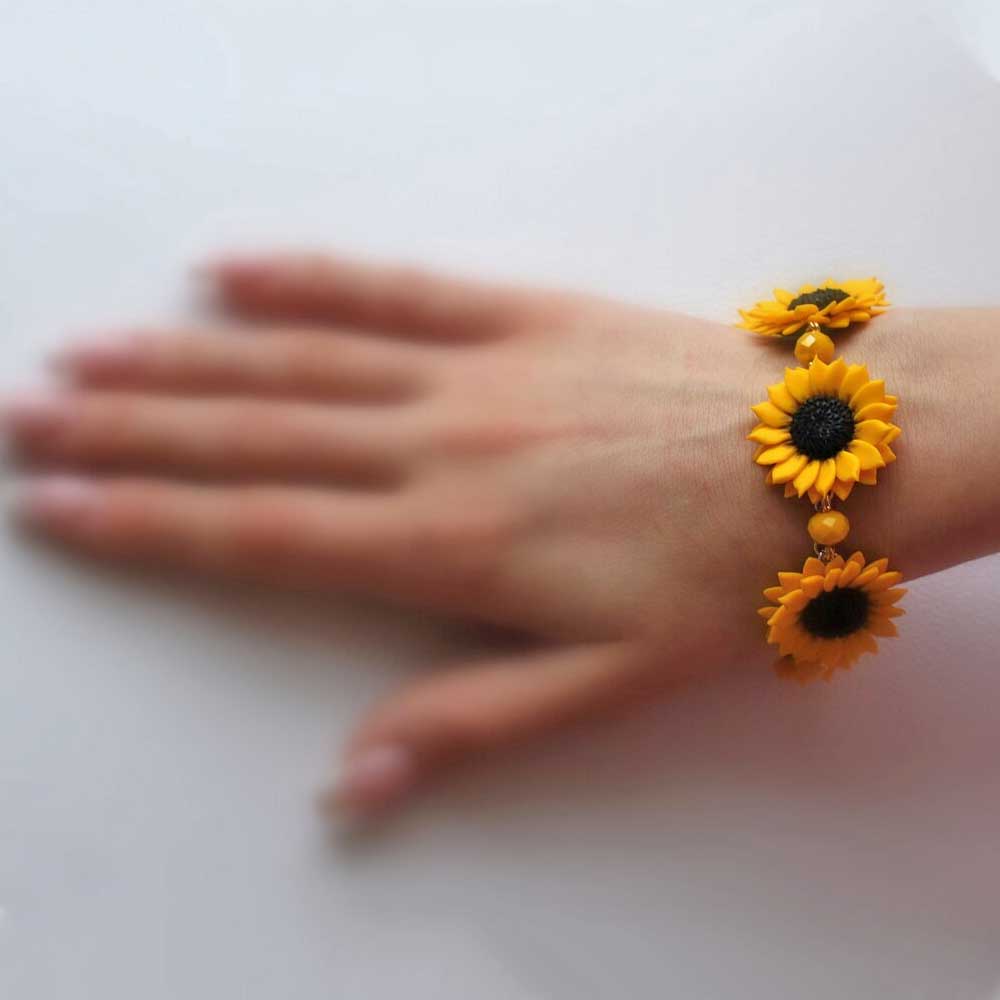 Sun Amulet: Sunflowers Set Polymer Clay.