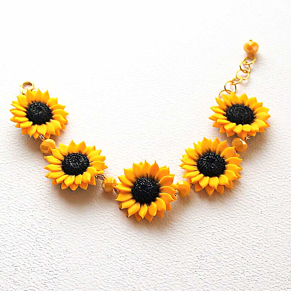 Sun Amulet: Sunflowers Set Polymer Clay.