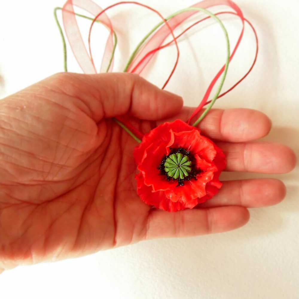 Fire Magic: Poppy Brooch & Pendant Polymer Clay.