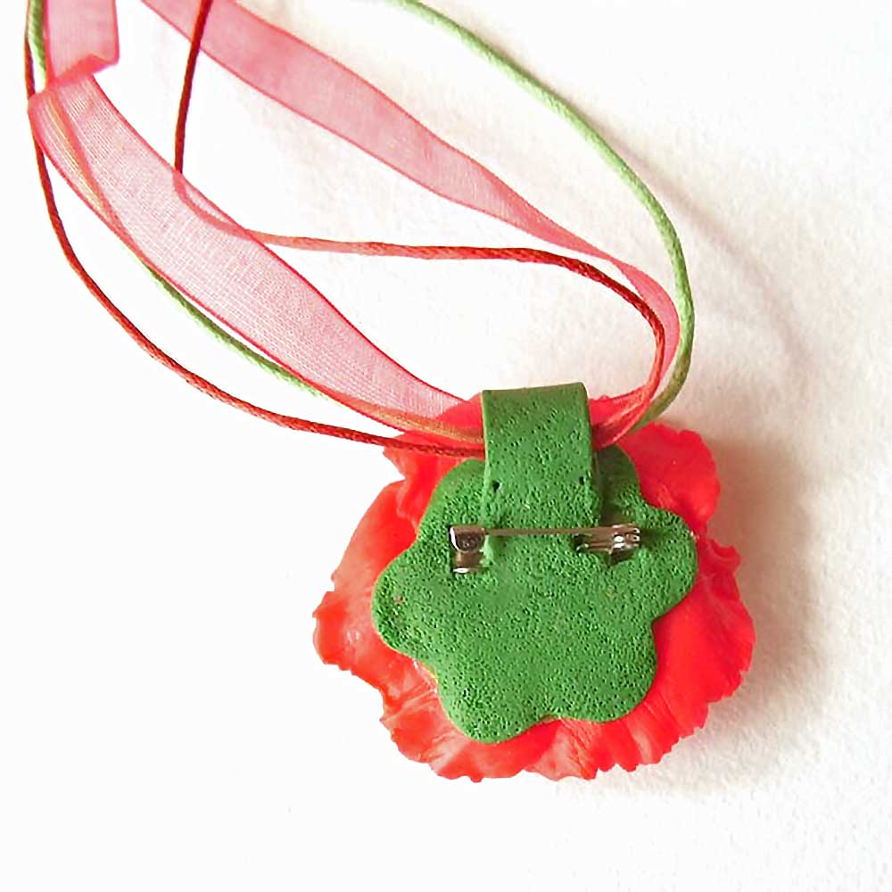 Fire Magic: Poppy Brooch & Pendant Polymer Clay.