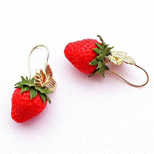 Berry Sweet: Strawberry Earrings Polymer Clay.