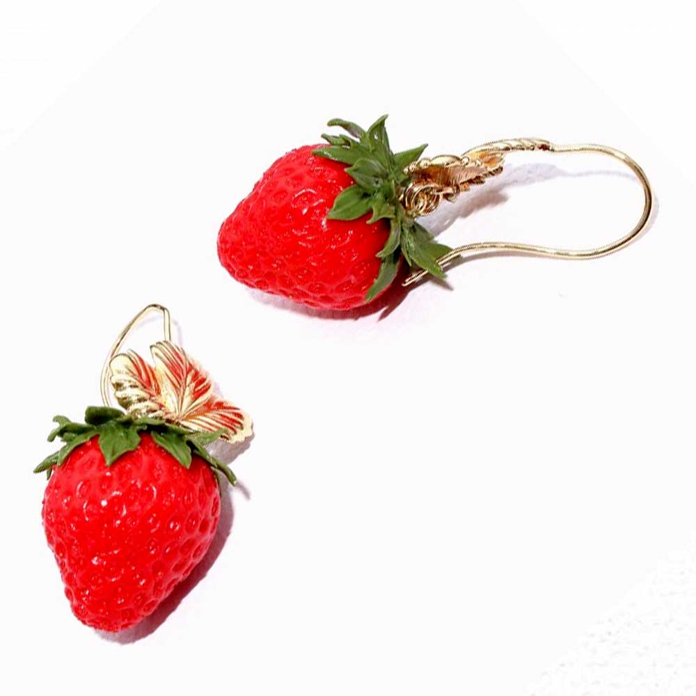 Berry Sweet: Strawberry Earrings Polymer Clay.