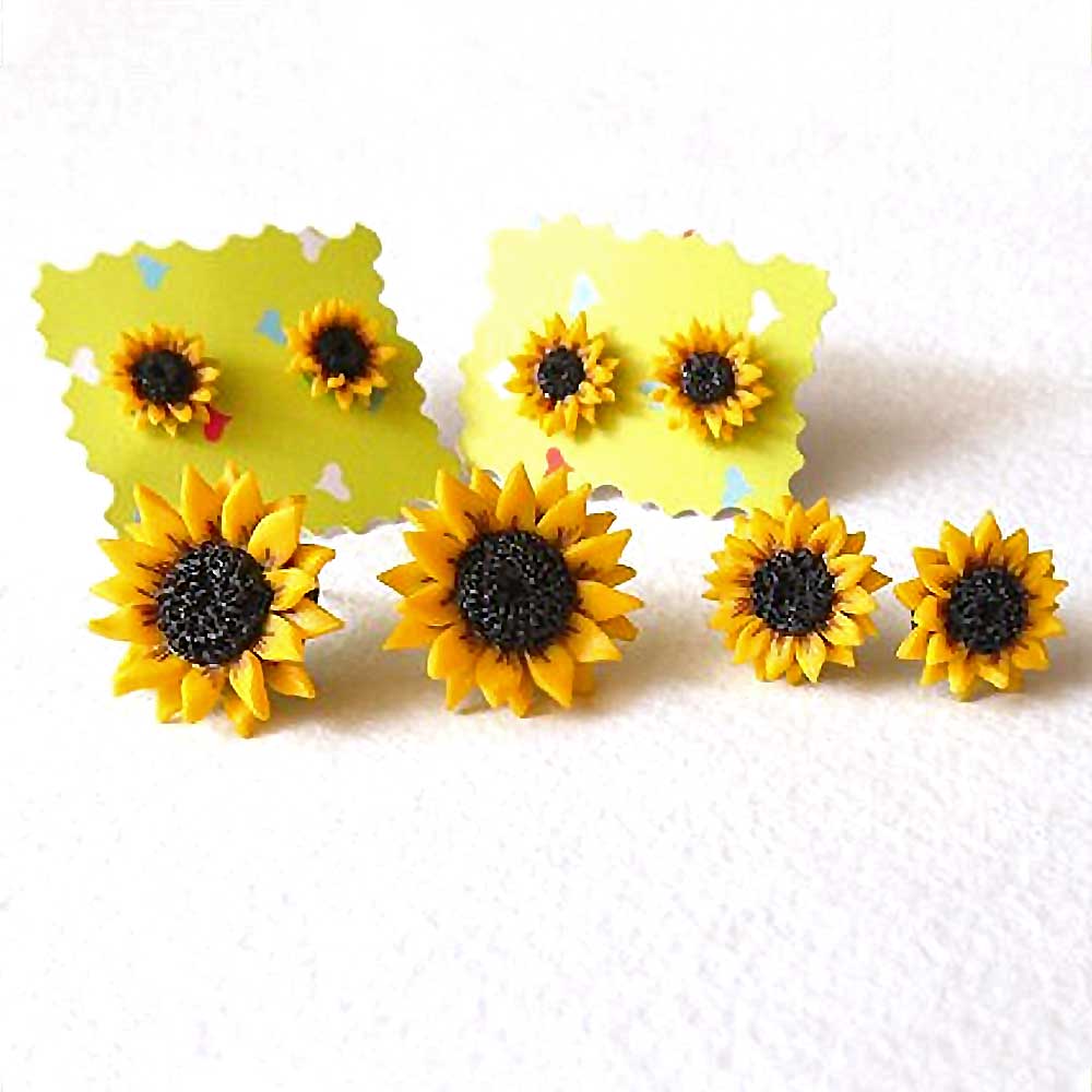 Vibrant Positivity: Sunflower Earrings Polymer Clay.