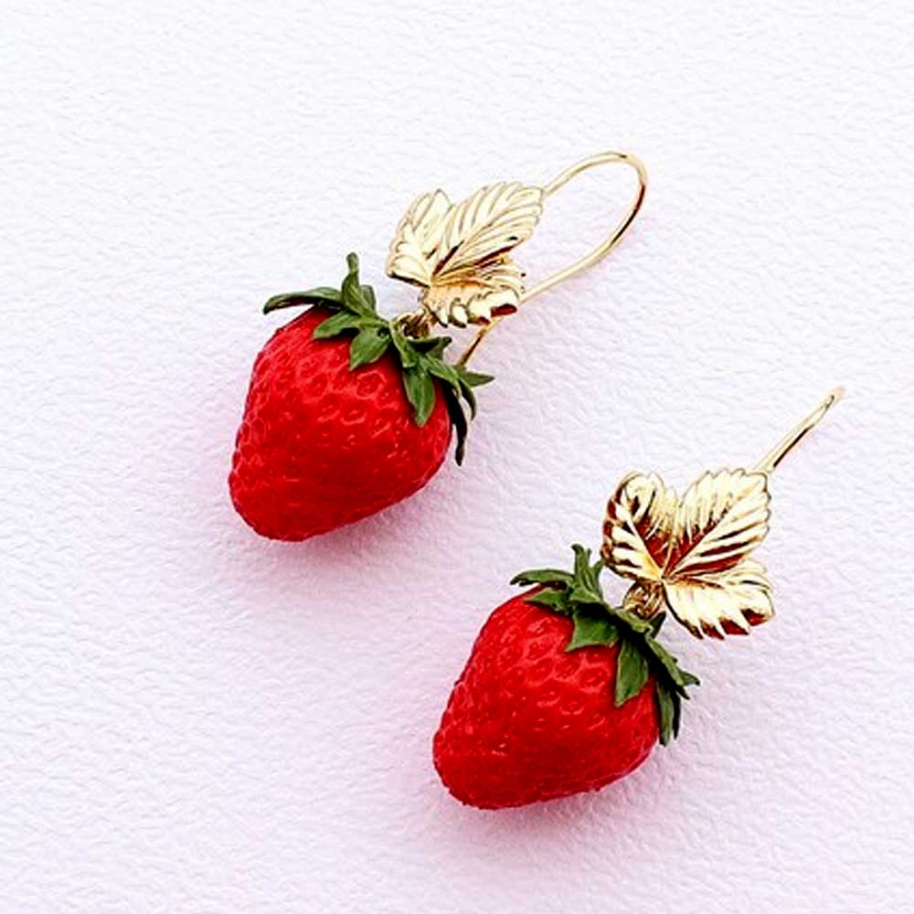 Berry Sweet: Strawberry Earrings Polymer Clay.