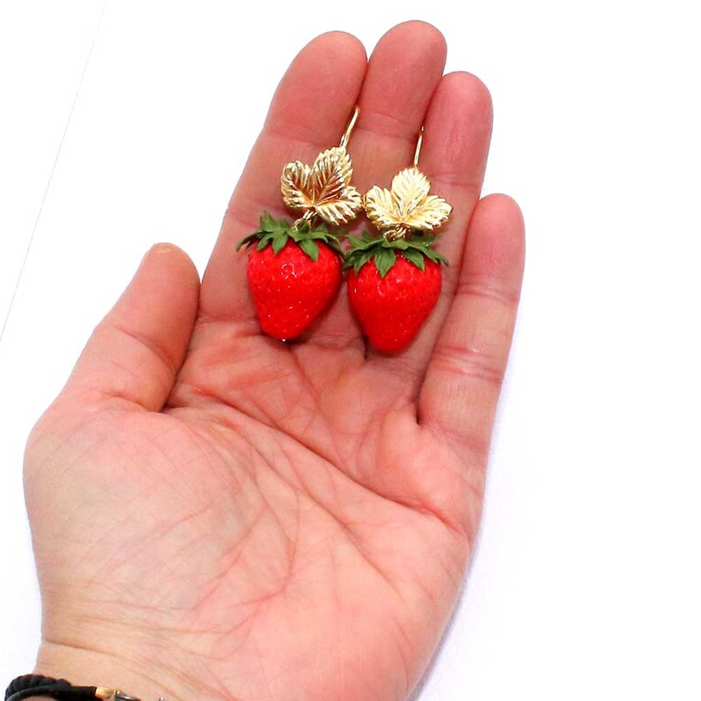 Berry Sweet: Strawberry Earrings Polymer Clay.