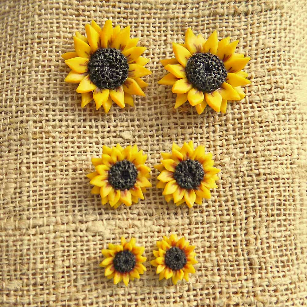 Vibrant Positivity: Sunflower Earrings Polymer Clay.