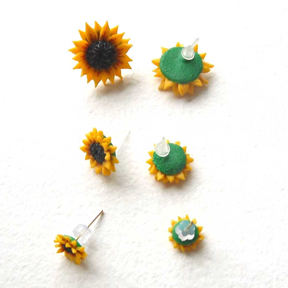 Vibrant Positivity: Sunflower Earrings Polymer Clay.