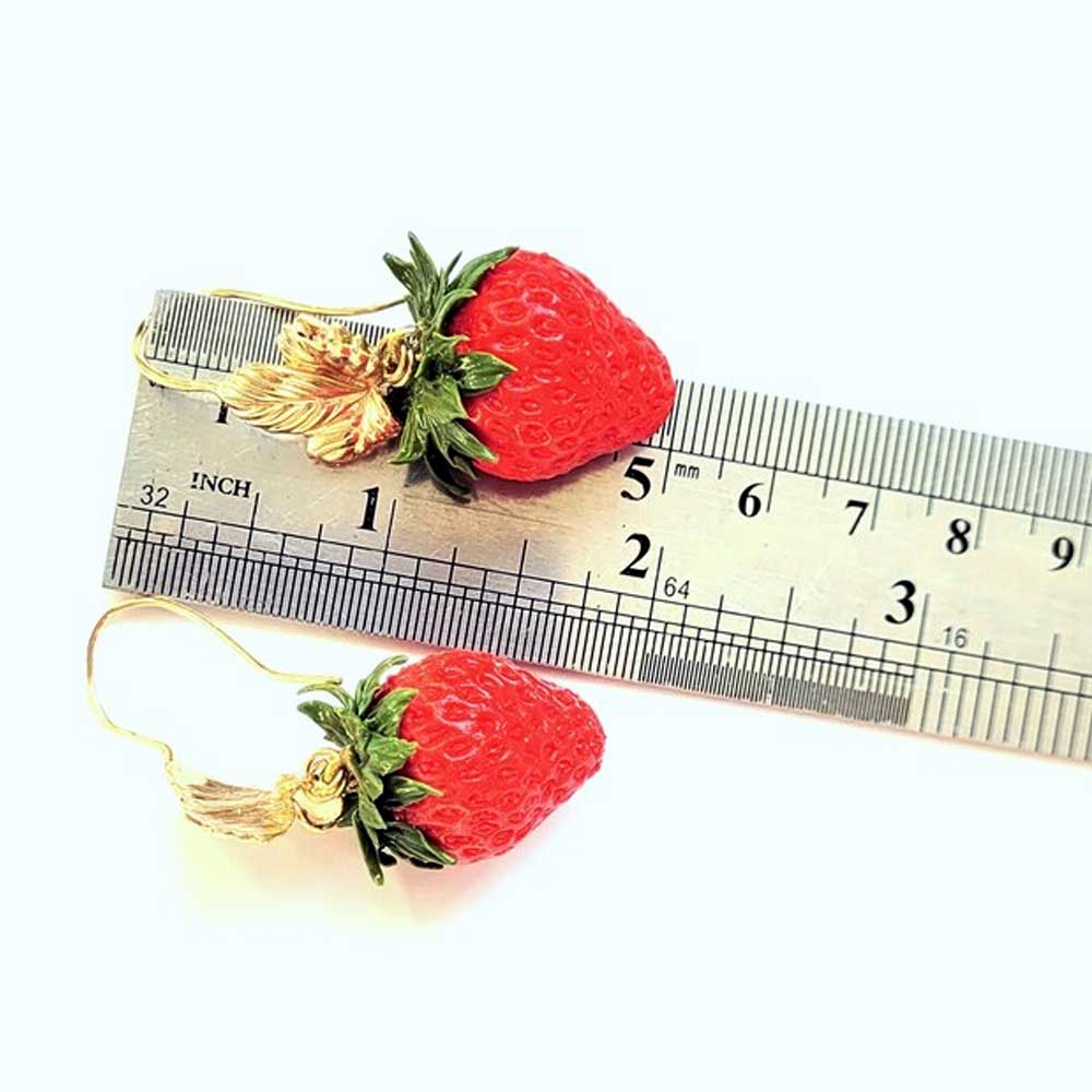 Berry Sweet: Strawberry Earrings Polymer Clay.